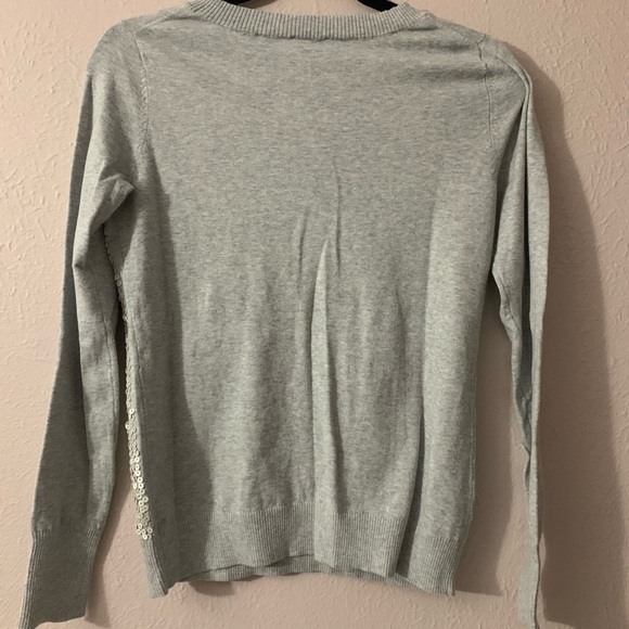 Express | Grey Sequin Front Sweater - Picture 4 of 4